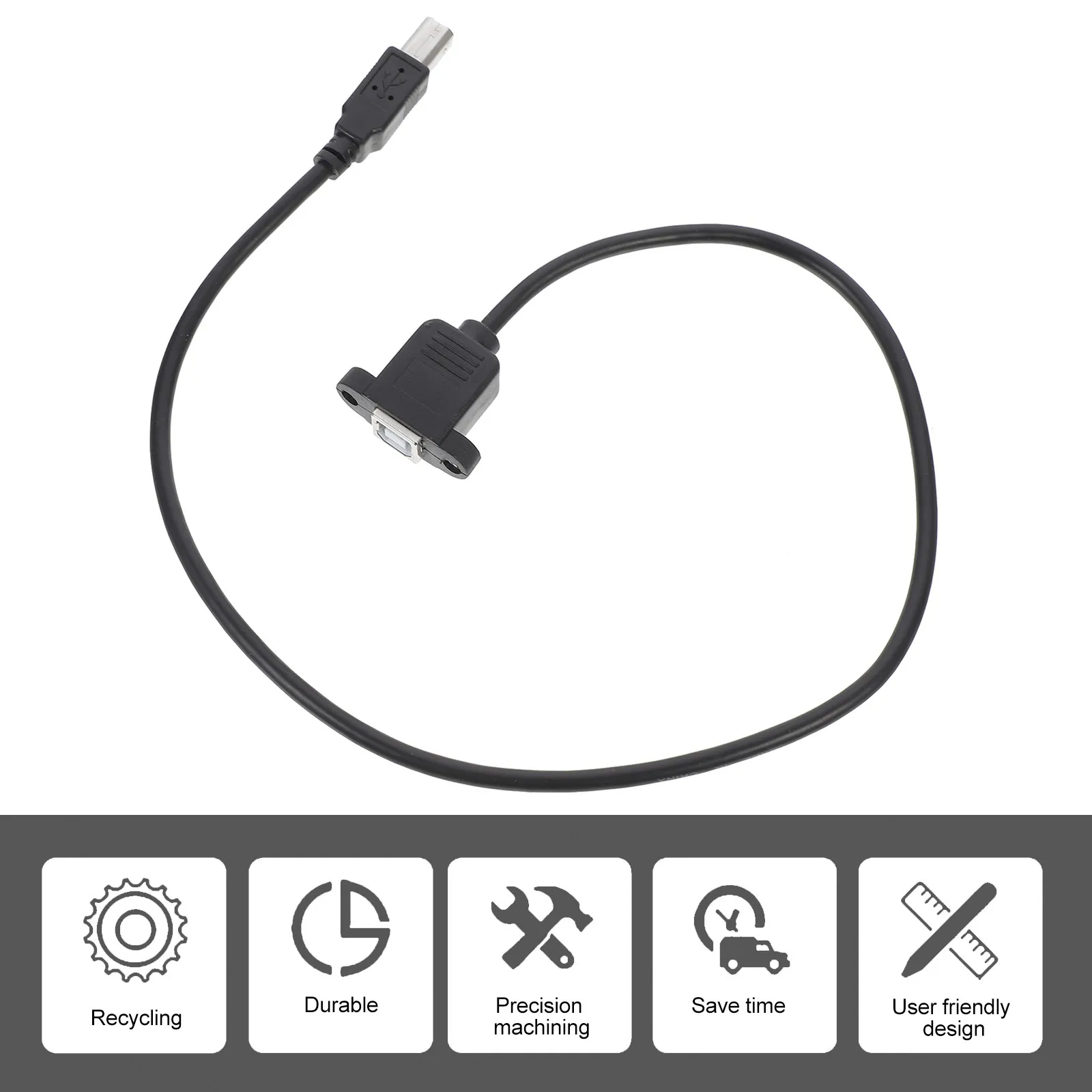 50Cm Usb2.0 프린터 연장 케이블 직각형 Type-B 스캐너 코드 안정적인 데이터 전송 높은 인장 강도 신뢰성