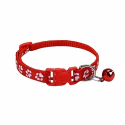 Universal Adjustable Pet Collar with Cute Pattern - Sturdy and Durable Design (Red)