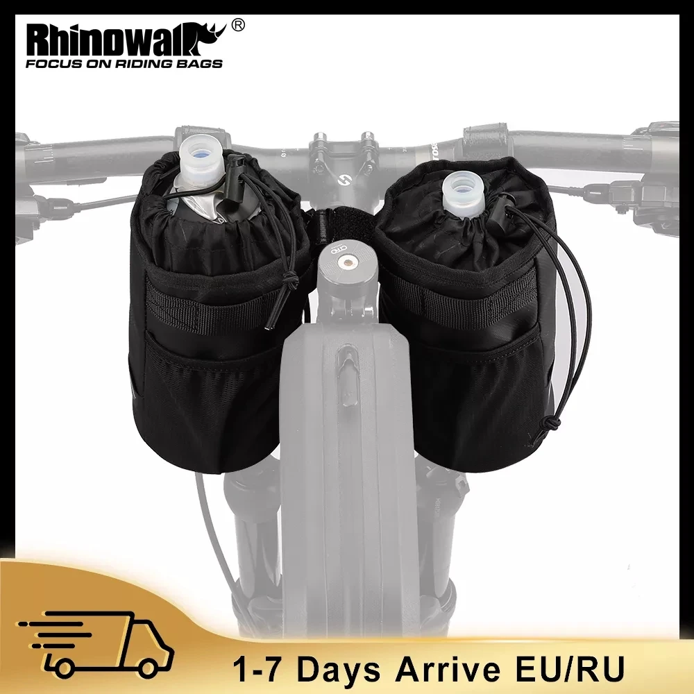 Rhinowalk Bike Handlebar Stem Bag Water Bottle Bicycle Bag Snack Storage Bikepacking Touring Commuting Insulated Kettle Pouch