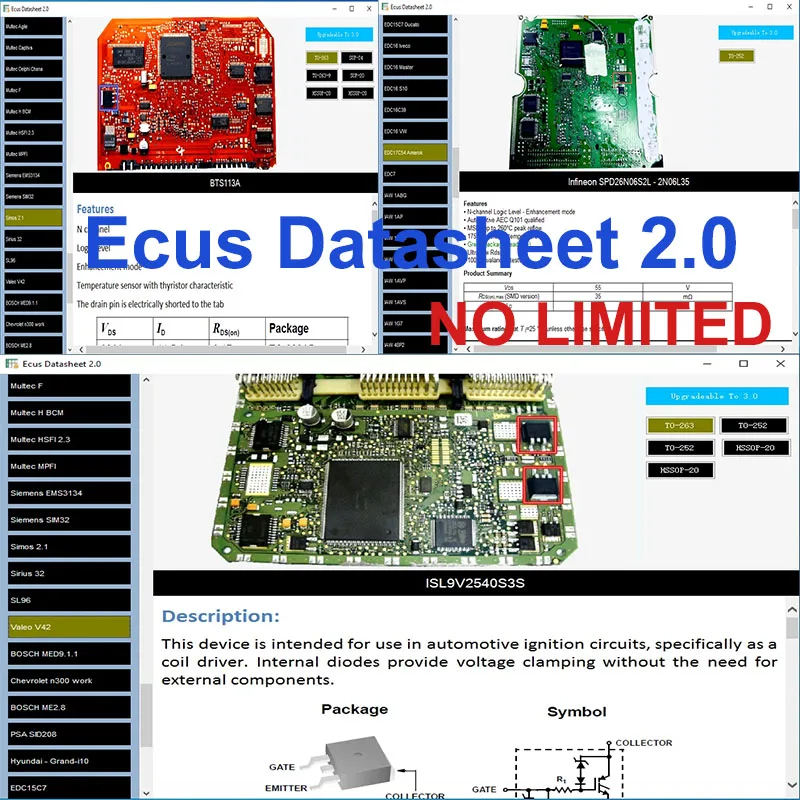 

Горячее программное обеспечение Ecus техническое описание 2,0 Ecu ремонт схемы базы данных автомобиля ECU дополнительная информация электронные компоненты PCB для Bosch