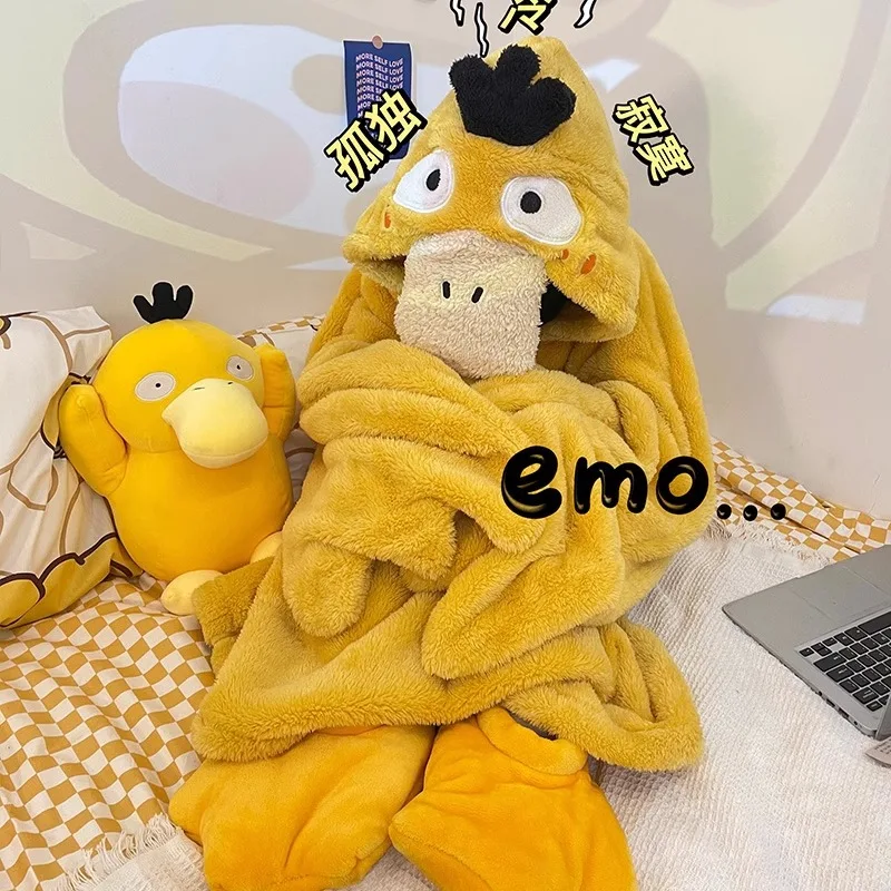 MINISO Anime Adult Psyduck Cosplay Halloween Costumes Onesies Nightgown Xmas Carnival Funny Pajamas Kigurumi