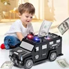 Voice Transport Vehicle Car Cash Money Storage Tank, Police Car Automatic Password ATM Machine Piggy Bank, Birthday Gift 1