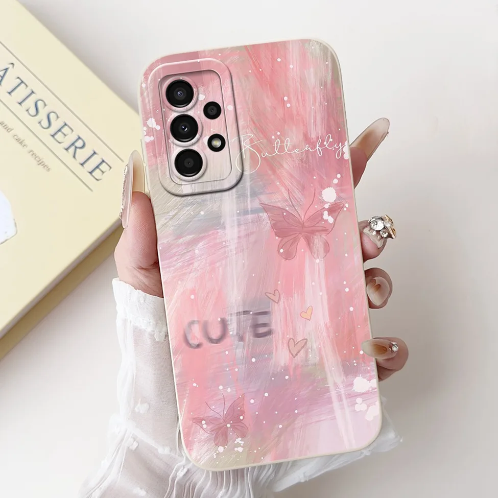 For Samsung A13 4G Case A135F Silicone Cute Fashion Butterfly Flower Love Painted Cover For Samsung A13 Galaxy A13 4G Phone Case