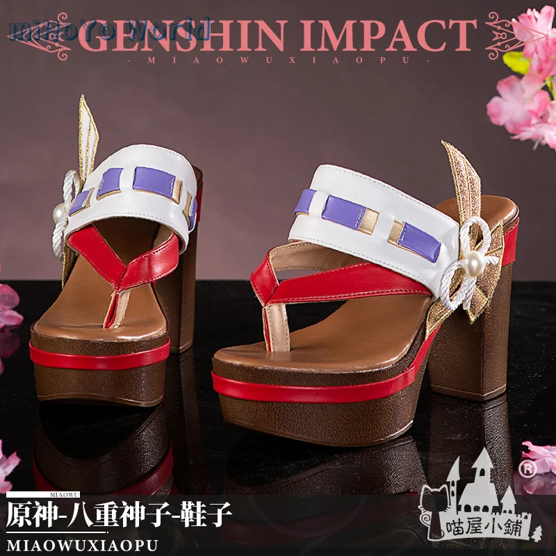 

MiHoYo Game Genshin Impact Yae Miko Cosplay Shoes Carnival Party Role Play Accessories Props High Heels Props Birthday Xmas Gift