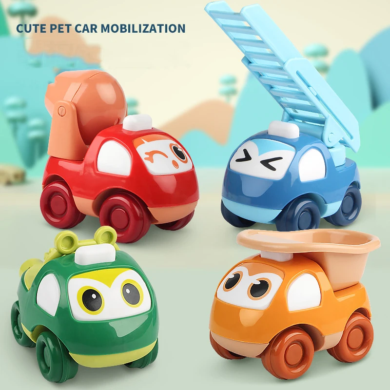 

Children's Toys Inertia Cars Mini Cartoon Friction Powered Engineering Car Toy Space Vehicle for Early Education Gift for Boys