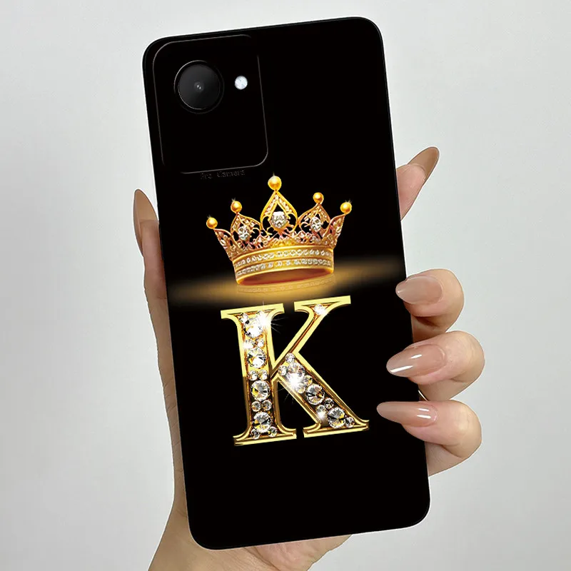 Crown Letters Soft Case with Camera Protection - Stylish Back Cover