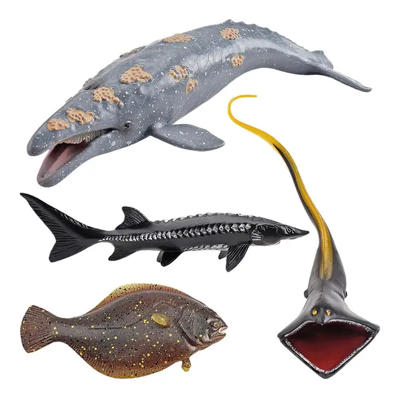 

Ocean Animal Toys Underwater Life Creatures Figurines Realistic Under The Sea Creatures Figure 4PCS Family Interactive Toys For