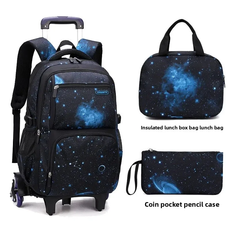 5104 black and blue starry sky three-piece set + Big Wheel