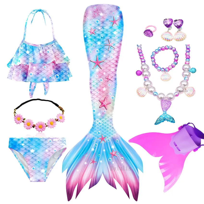 Children Mermaid Tails cosplay costume mermaid costume halloween dress outfit For Swimming For Girls Halloween Cosplay Costumes The Little Mermaid Swimsuit Bathing Suit Pool