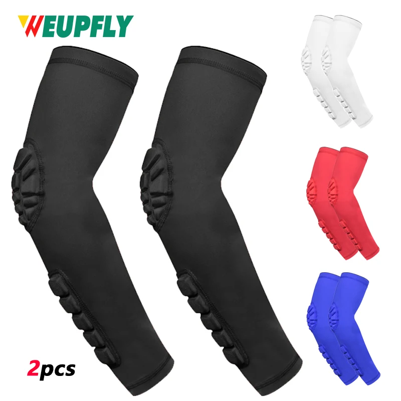 Manchons de coude 2 pièces pour hommes et femmes, Support de bras de Compression pour salle de sport, avant-bras rembourré pour l'entraînement, le levage, le volley-ball