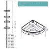 Stainless Steel Corner Shower Caddy Tension Pole Organizer Bathroom Shelf Stand Bathtub Storage Rack Non-Slip Design Rustproof 5