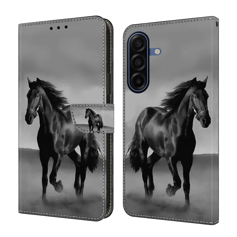 Elegant Leather Flip Wallet Phone Case with Magnetic Stand - Cute Design