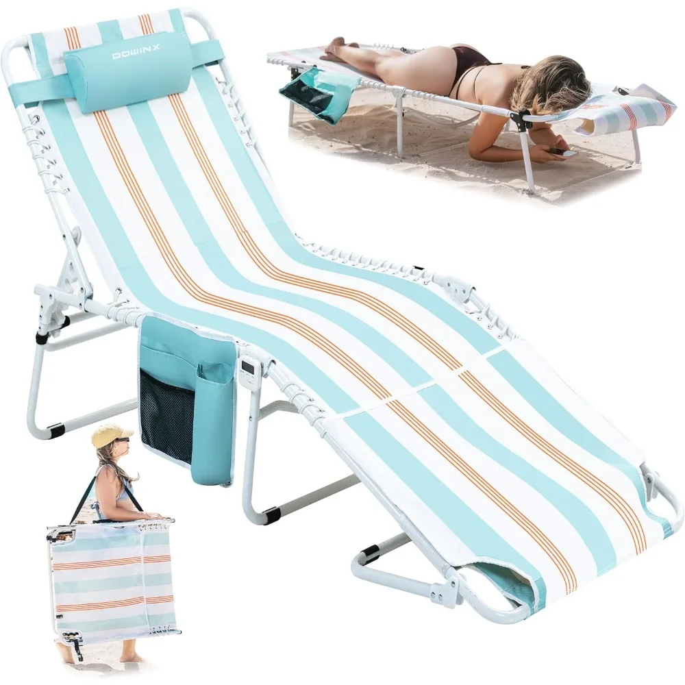 

Oversized Tanning Chair with Face Hole,Portable Chaise Lounge Beach Chair for Adults, Folding Outdoor Lounge 475lbs,White