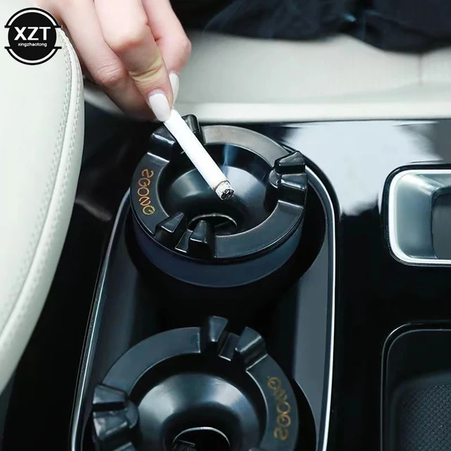 2 Posacenere Per Auto Con Luce LED - Coperchio A Scomparsa, Facile Da Pulire, Portatile - Foto 12