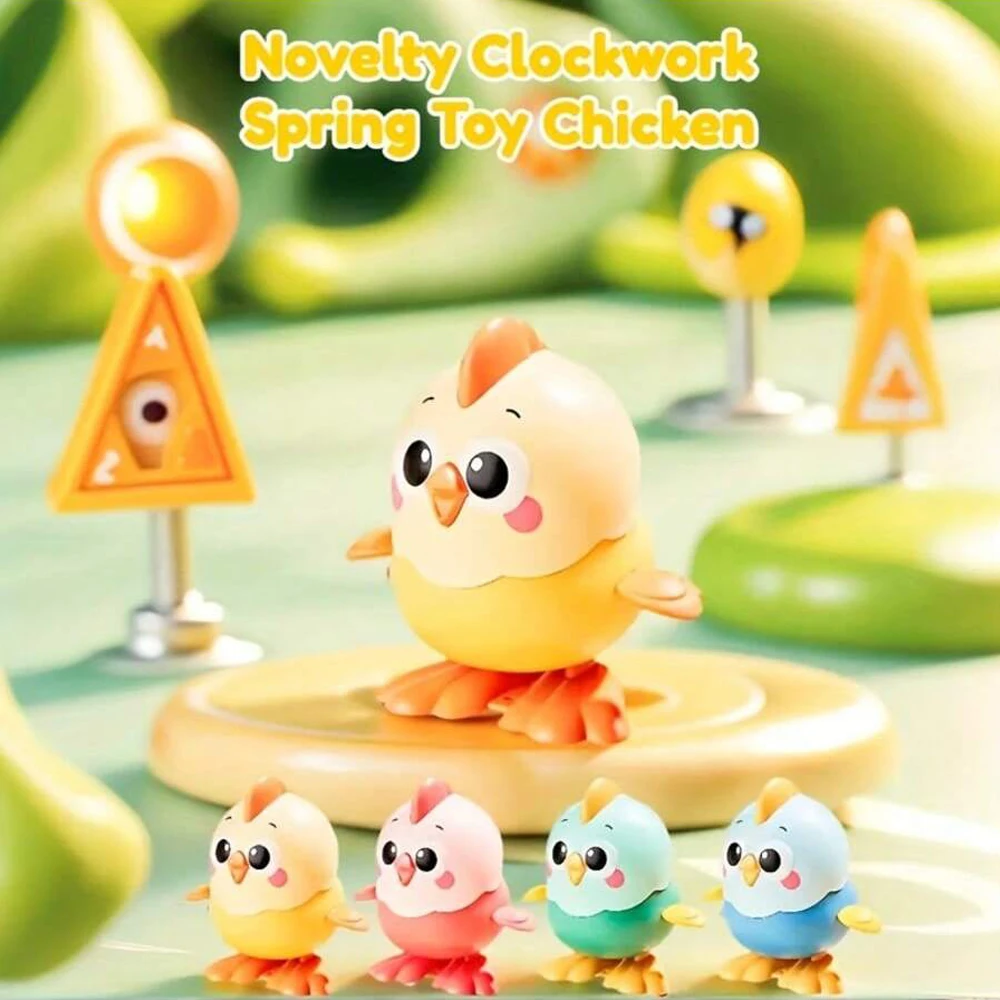 Novelty Clockwork Cartoon Jumping Chicken Toy Interactive Crawling Toy for Kids Durable and Fun Birthday Baby Toy Gifts
