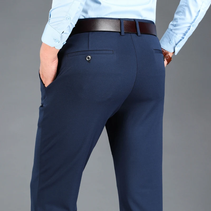 cal-a-casual-de-neg-cios-el-stica-masculina-cal-a-de-trabalho-vestido
