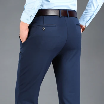 남성용 비즈니스 캐주얼 바지, 신축성 있는 작업 바지, 격식 있는 원피스 바지, 시원한 통기성 바지, 사무실 긴 바지, 여름 가을
