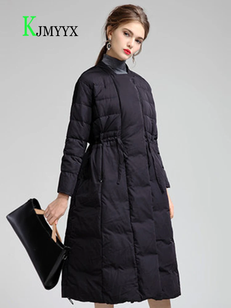 

KJMYYX S-7XL Winter New Fashion Women Long Down Jacket Warm Coat Oversize Outwear Plus Size Female Thicken Parkas