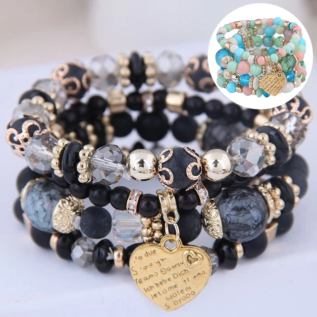 Bracelet Making Kit Pearl Multi Layer Bracelet Bangle Fashion Gemstone Jewelry Charms for Women Girls Jewelry Bracelet Glass Alloy Temperament Tassel