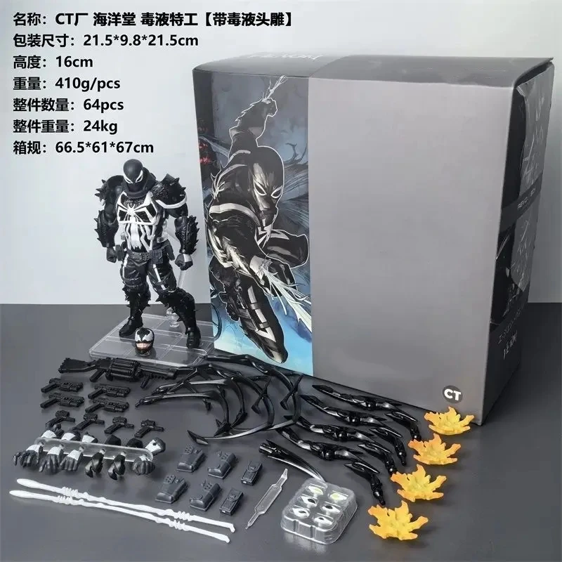 2026 Agent Venom Action Figure CT Version Kaiyodo Anime Figurine Marvel PVC Movable Collection Eugene Thompson Ko Model Toy Gfit