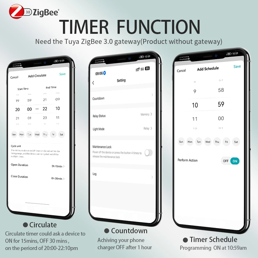 TUYA MCB ZigBee Smart Circuit Breaker Over Current Under Voltage Protection Powe