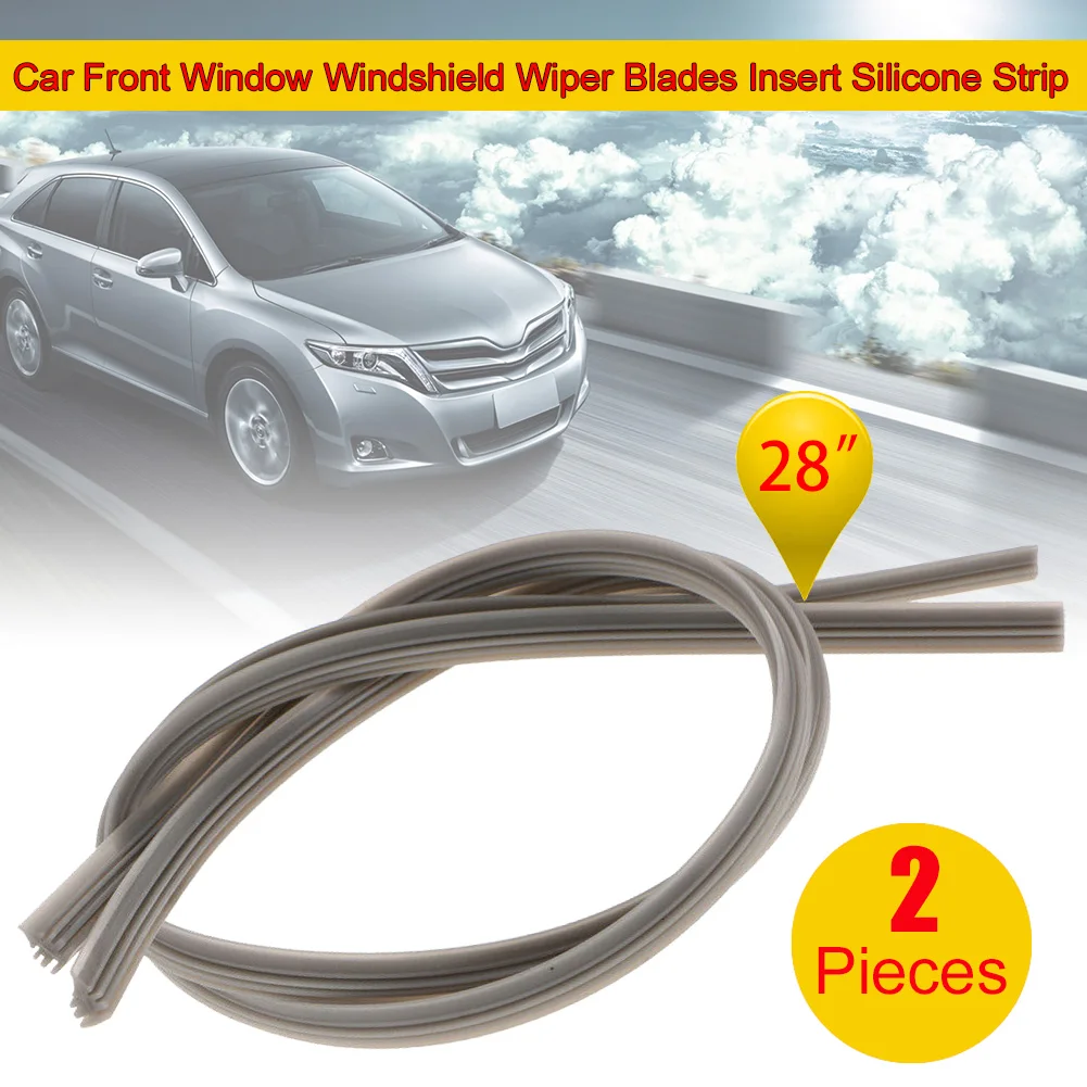 

Hot 2Pcs Silicone Strip 6mm 28 Inch Car Window Wiper Blade Strips Boneless Wiper Car Front Window Windshield Wiper Parts 2023