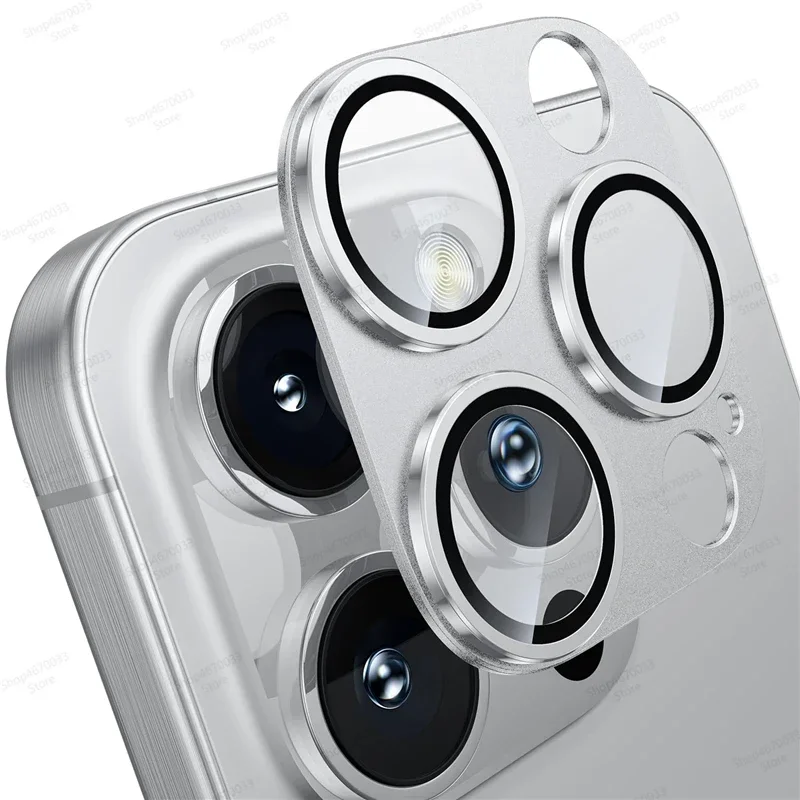 Premium Camera Lens Protection Glass with Metal Ring Film