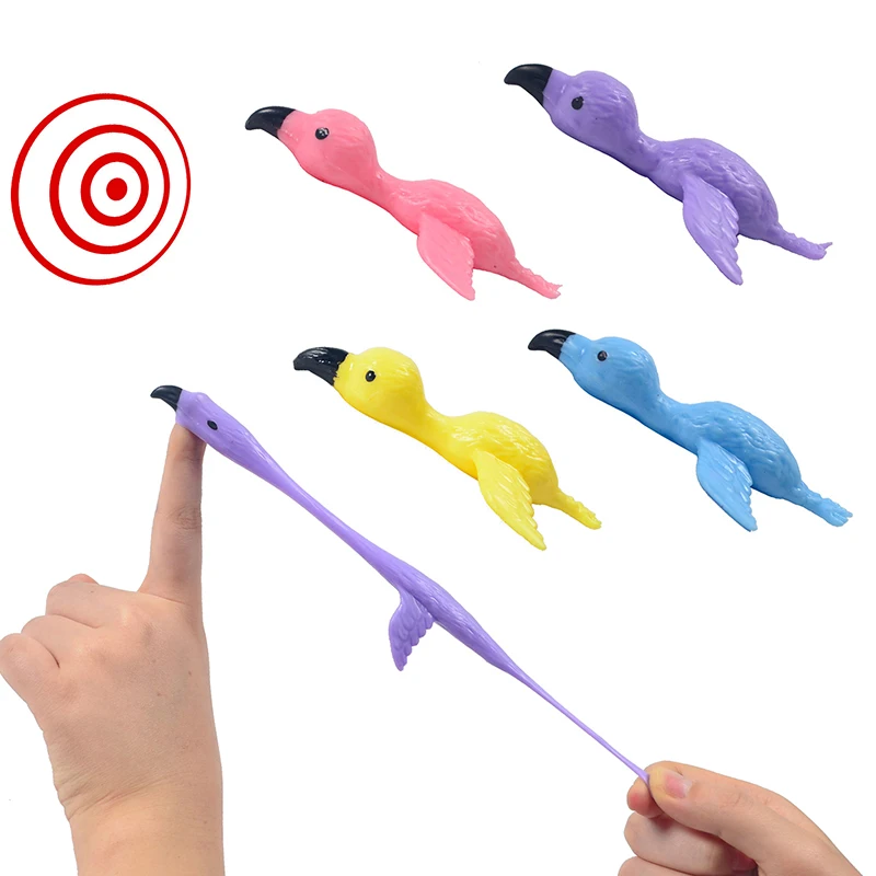 

5PCS Catapult Launch Dinosaur Fun Tricky Slingshot Chick Practice Chicken Elastic Flying Finger Birds Sticky Decompression Toy