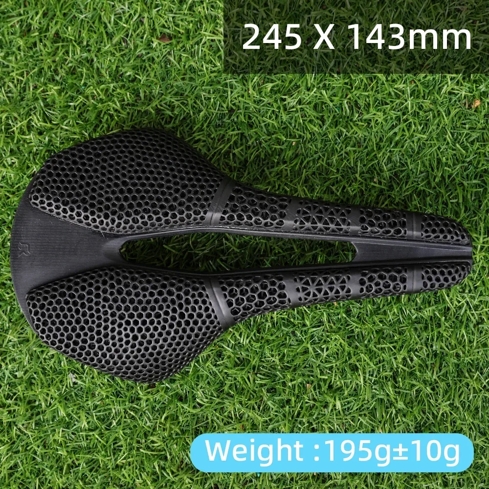 RYET フルカーボン 3D プリント自転車サドル 245 ミリメートル * 143 ミリメートル 162 グラム 7*9 ミリメートルカーボン自転車シート MTB 砂利道路ワイドサドル自転車アクセサリー RYET 3D プリント自転車サドル 245 ミリメートル * 135/143