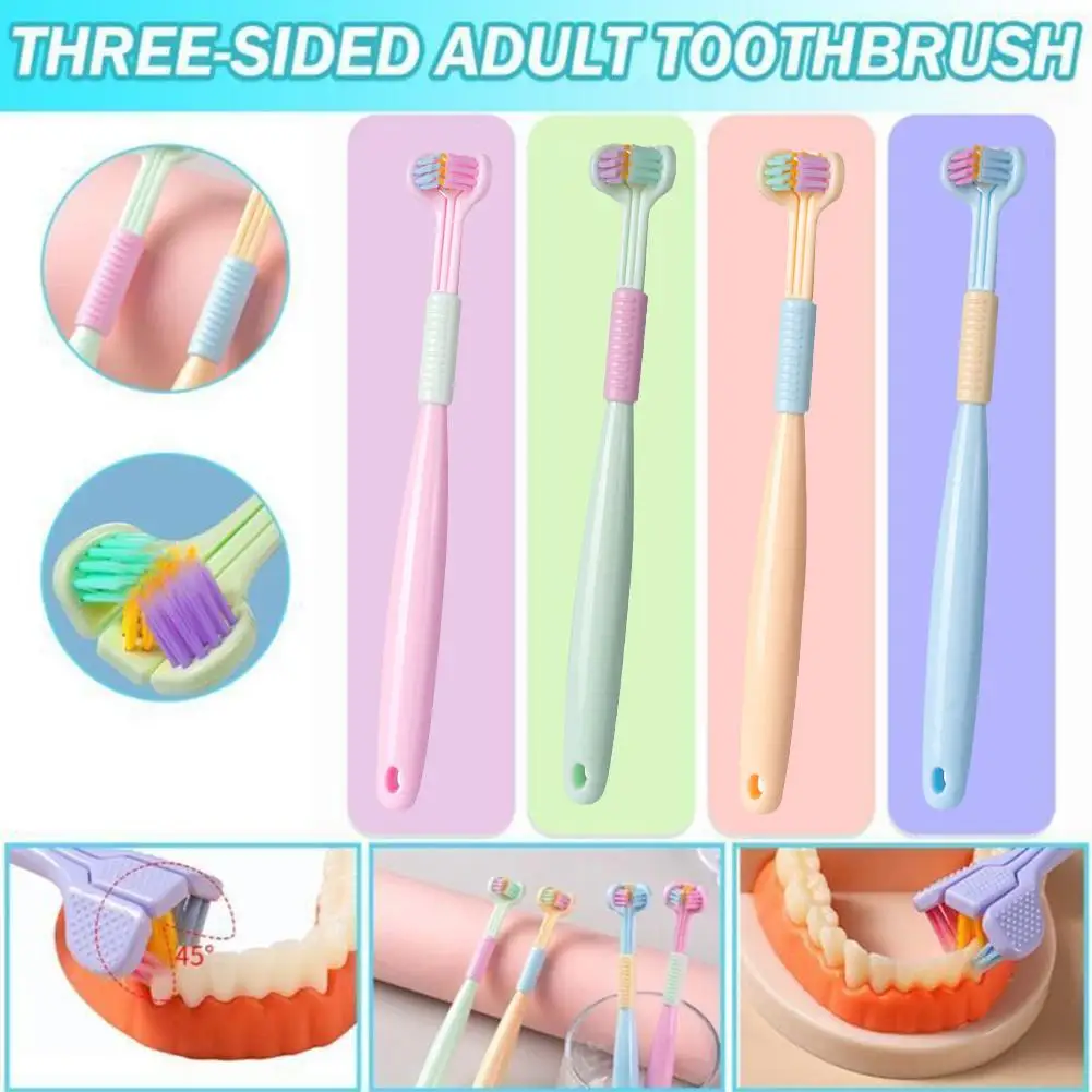 

3D Stereo Three Sided Toothbrush Soft Hair Tooth Brushes Oral Fine Scraper Ultra Brush Cleaning Teeth Adult Deep Bristle To V9O3
