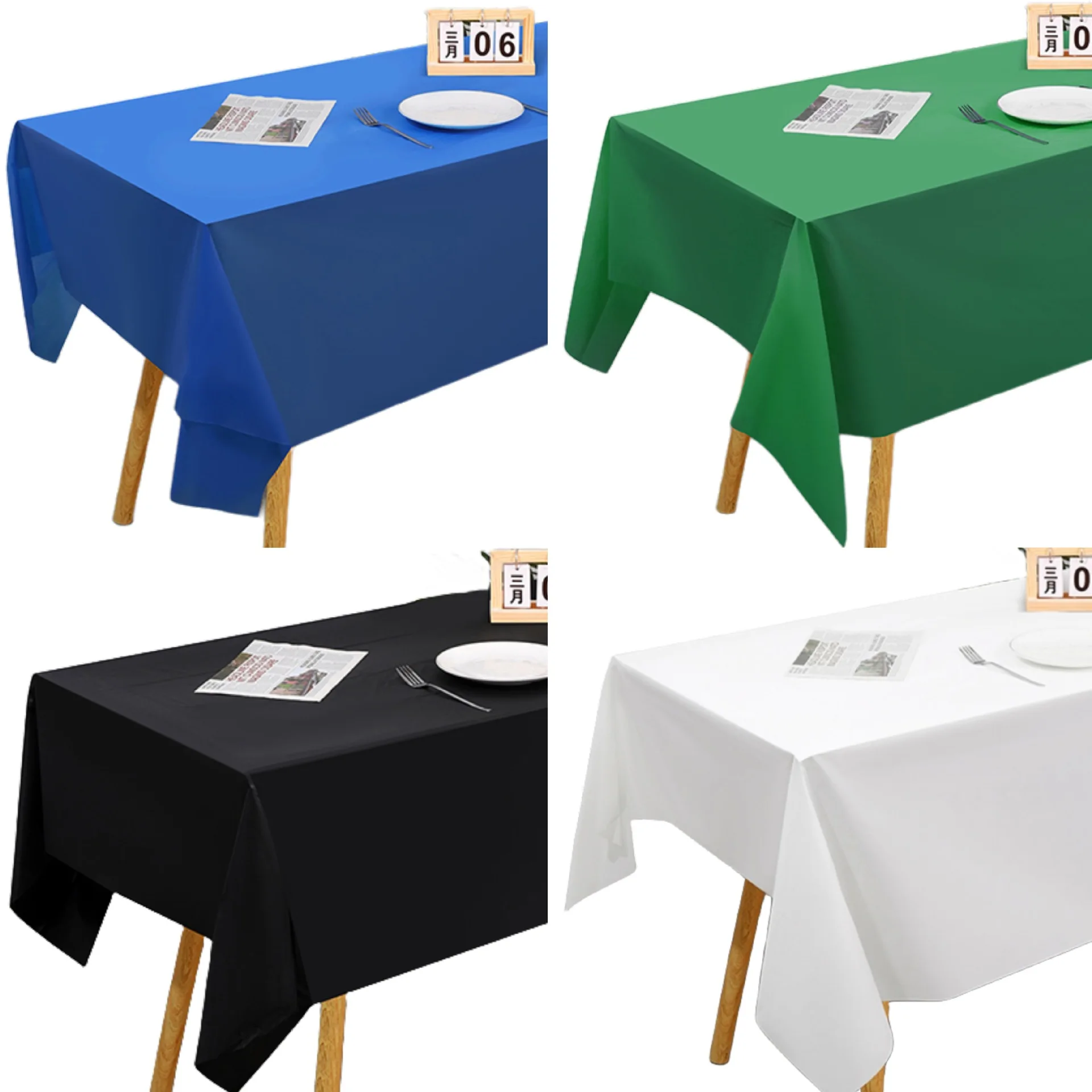 Disposable Table Cloth for Retangle Table Decorative Plastic Tablecloth for Parties Picnics Camping Waterproof Stain-Resistant 6