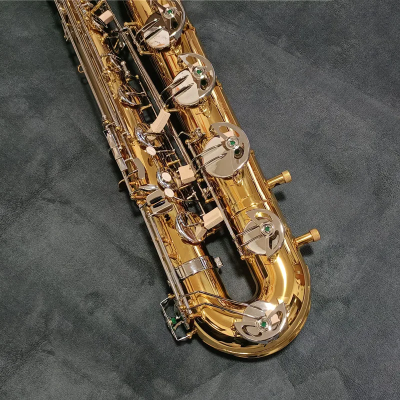 High Quality Baritone Saxophone E Flat Brass Plated Professional Woodwind Instrument With Case Sax Accessories