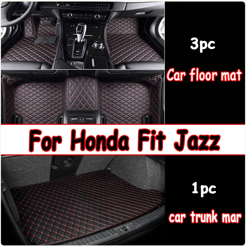 

Carpets Car Floor Mats For Honda Fit Jazz 2007 2006 2005 2004 Auto Interior Styling Protect Waterproof Leather Rugs Decoration