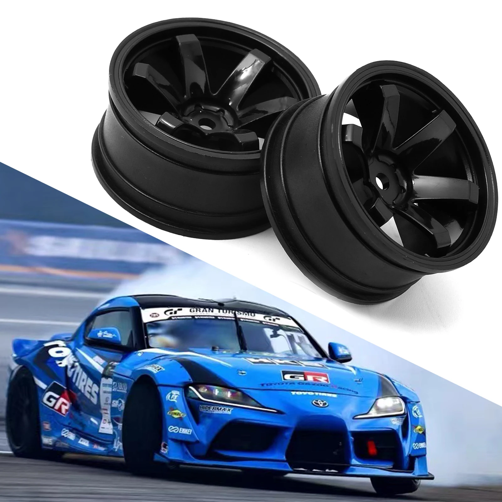 Kforce Racing 4 Pezzi Ruote E Pneumatici Run Flat C12M - Per HPI HSP RC 1:10 Auto Da Corsa