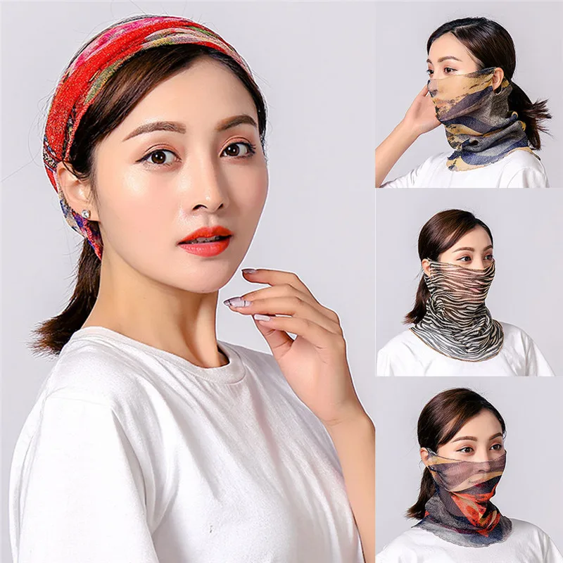 21 Colors mouth mask Face Mask scarf Sun Protection Mask Outdoor Riding Masks Protective Silk Mouth Handkerchief