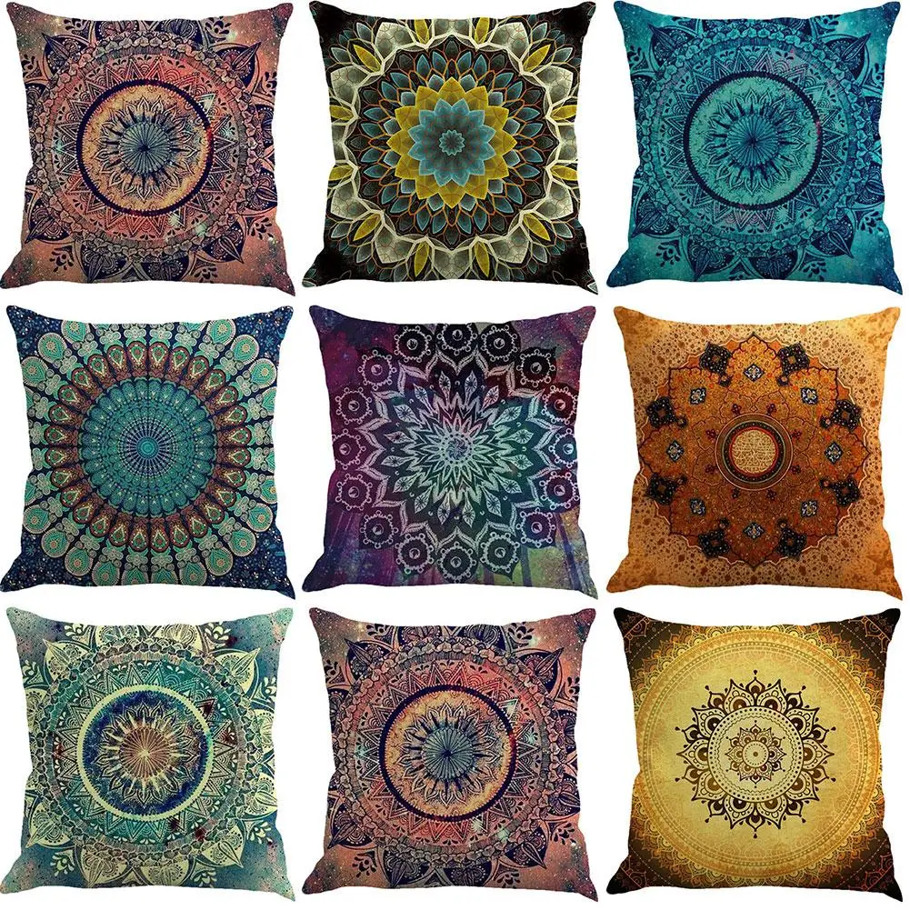 

Classic Bohemian Geometric Square Pillowcase Living Room Throw Pillow Case 45x45cm Decorative Pillowslip Bedclothes