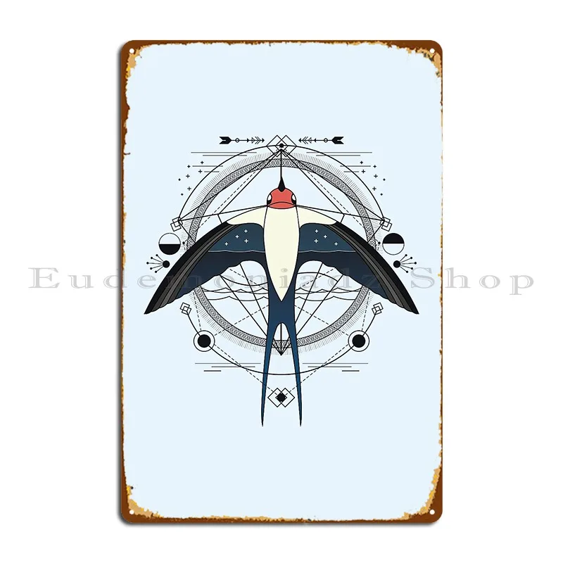 

Геометрическая Ласточка в стиле бохо, художественные металлические знаки, пещера, кинотеатр, клубный Железный Настенный декор, жестяной плакат