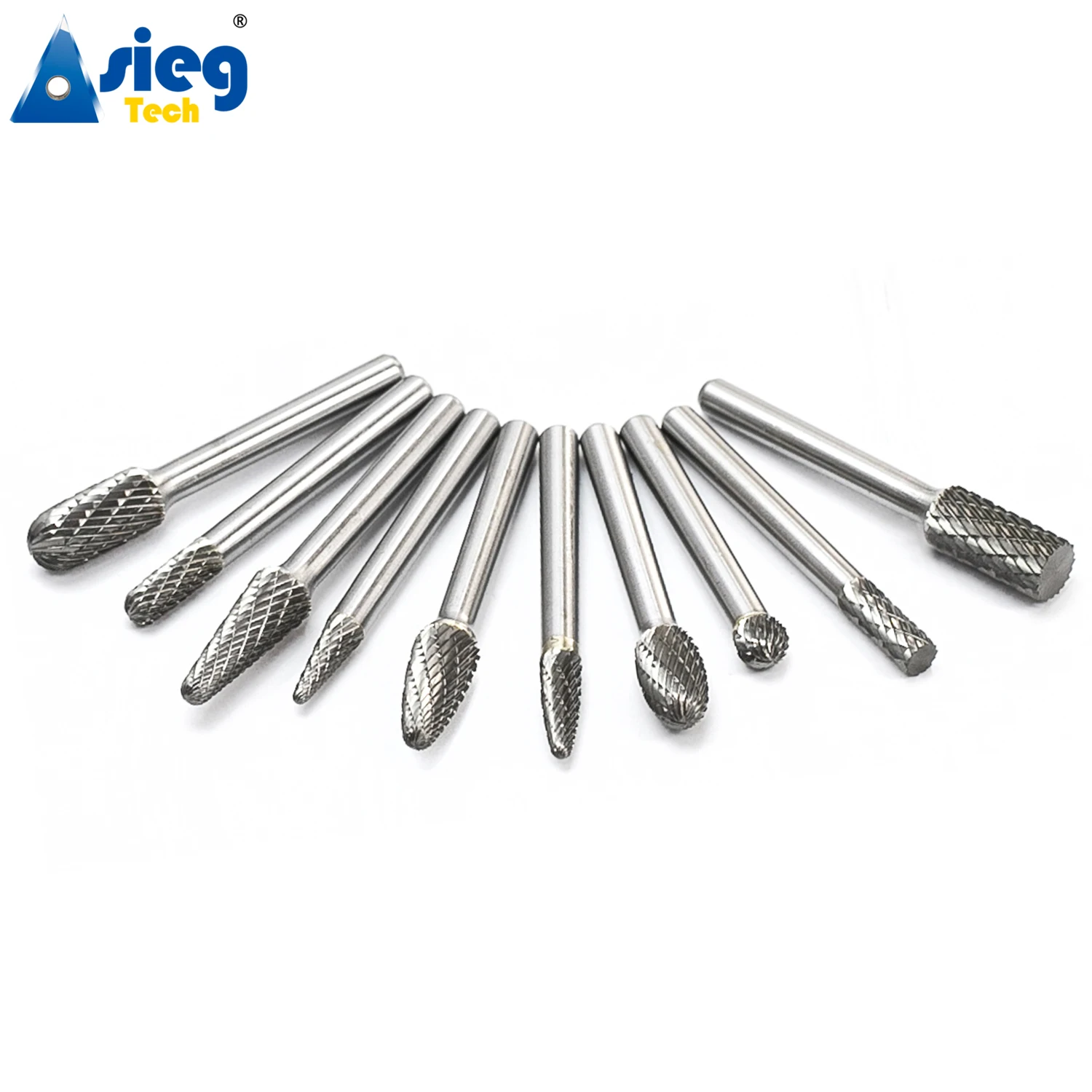 8pcs Carbide Burr Set Die Grinder Bits Rotary Files 6mm Shank for Grinding Wood Metal Fits Dremel Reamer Tools 3