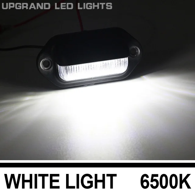 2/1 PCS 12V-24V 6 LED Number License Plate Light Lamp Taillight Universal For Cars Truck Trailers Motorcycle Boat 3