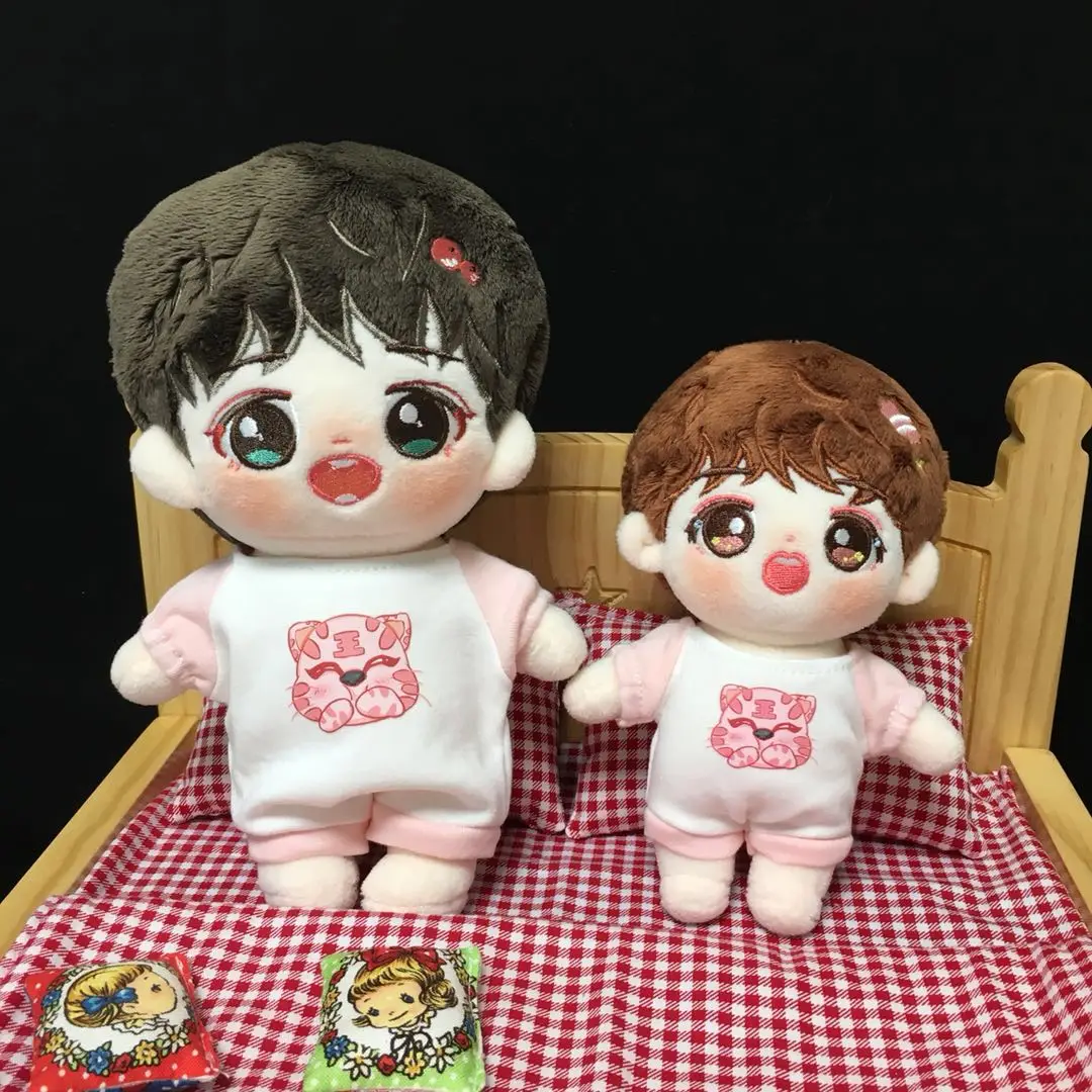 

Hand-made 15cm 20cm baby clothes cotton cute printed romper star doll suitable for doll clothes without dolls