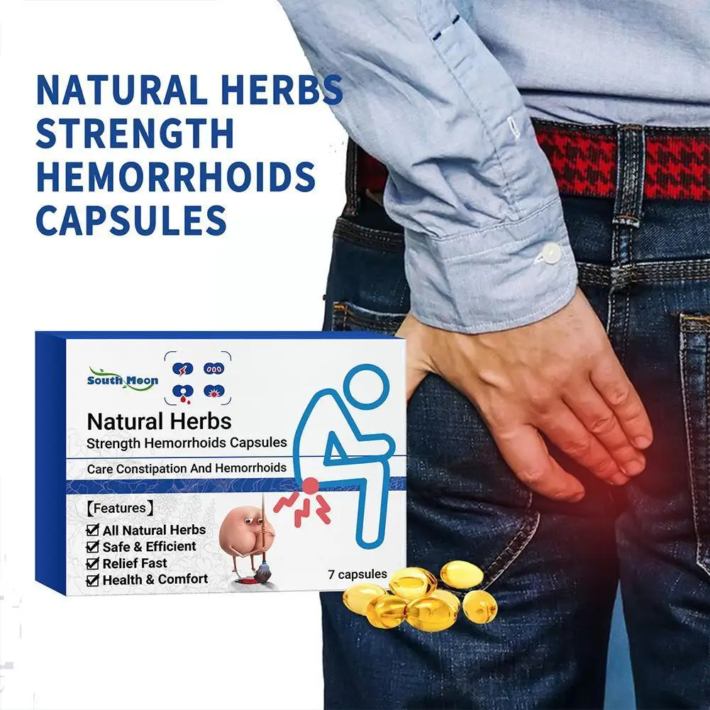 

Natural Herbs Strength Hemorrhoids Capsules for Internal Hemorrhoids Piles External Anal Fissure Care Anus Sore Relief A3X4