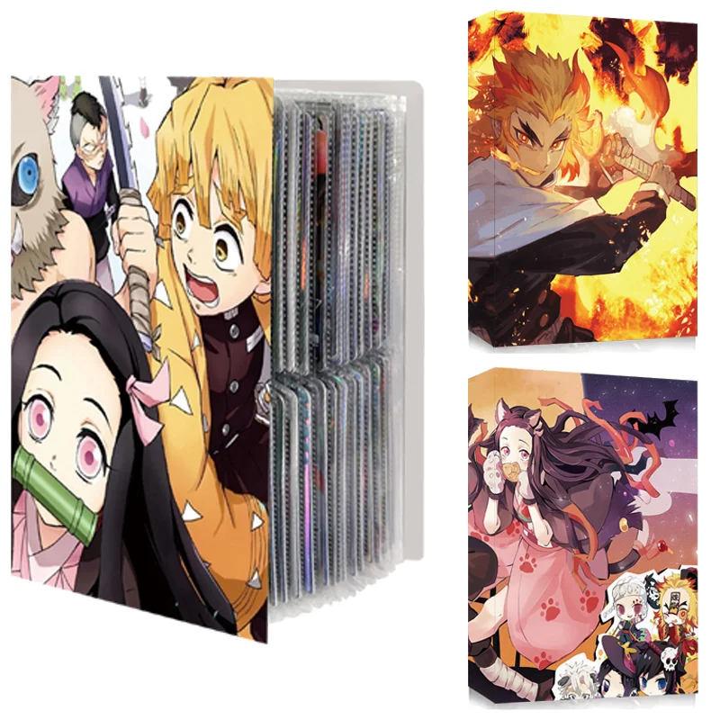 

240PCS Cards Album Anime Genshin Impact Demon Slayer Cards Book Anime Map Letter Holder Binder Notebook Collection Folder Toys