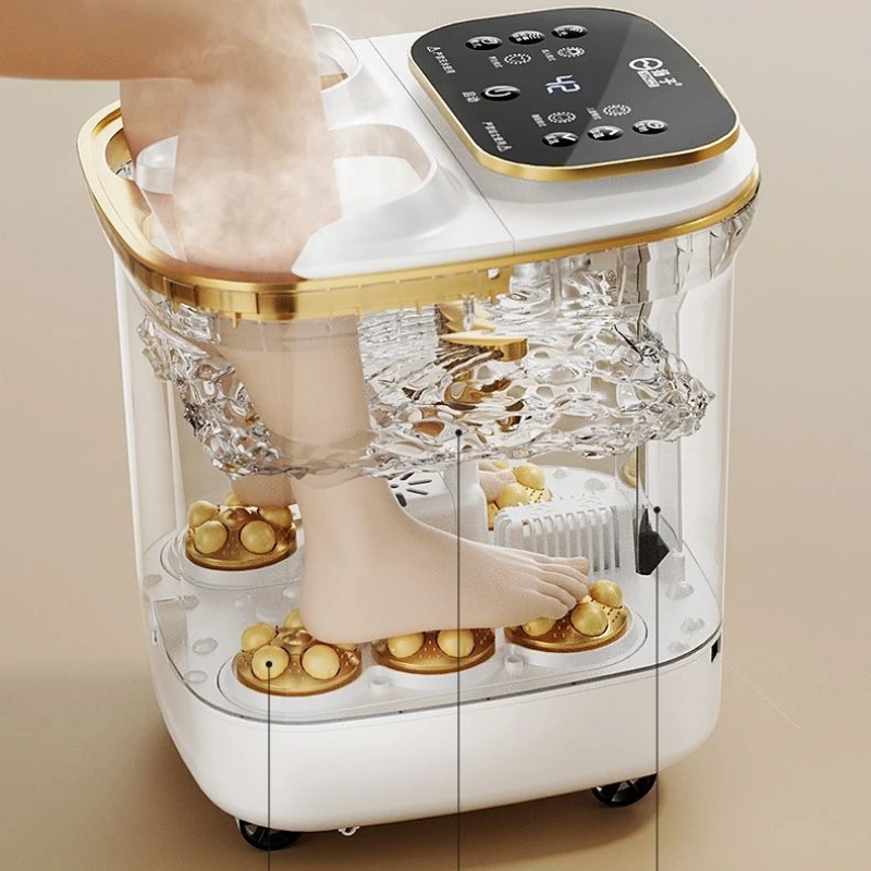 Home Electric Foot Bath Tub Fully Automatic Heating Foot Washing Basin Massage Soaking Bucket For Household Use