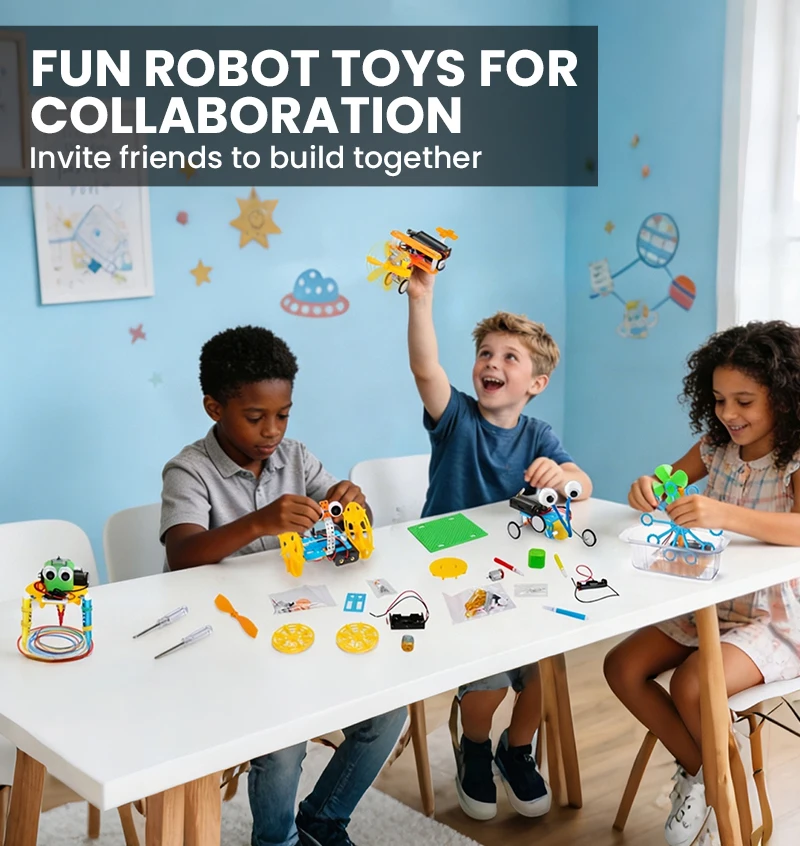 Solar-Powered 12-in-1 DIY Robotics Kit for Kids - Educational Science Experiment and Building Toy