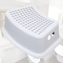Taburete antiescalonado de plástico para baño de niños, taburete para pies, inodoro para el hogar, blanco