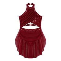 Kids Girls Ballet Leotard Dress for Lyrical Jazz Latin Dance Costume Backless Gymnastics Dress with Flowy Skirt Stage Dancewear - Image 3