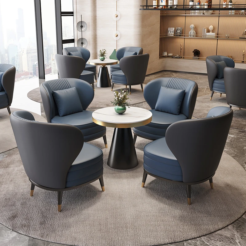Modern light luxury hotel single sofa chair rest area office reception meeting table and chairs