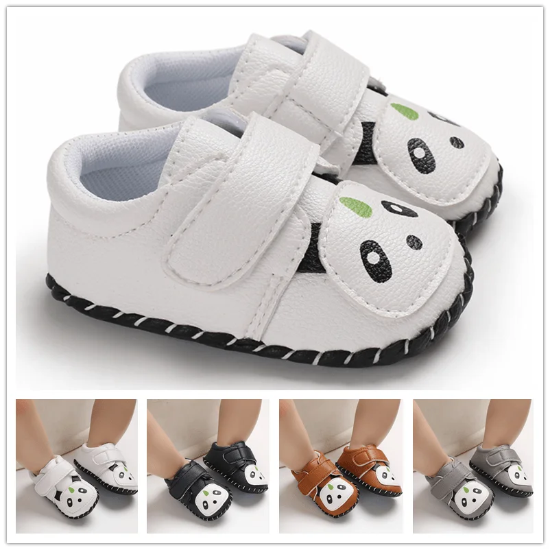 

Обувь для мальчиков из ПУ кожи, Удобная нескользящая Мягкая подошва, модная повседневная спортивная обувь для первых шагов, белый цвет, для крещения малышей