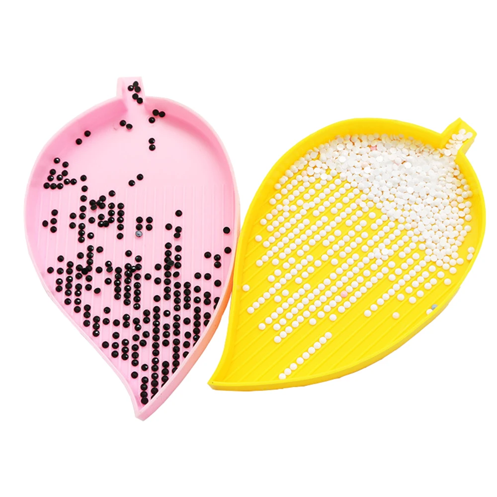2pcs/set Plastic Bead Sorting Trays LeafShaped Diamond Painting Trays