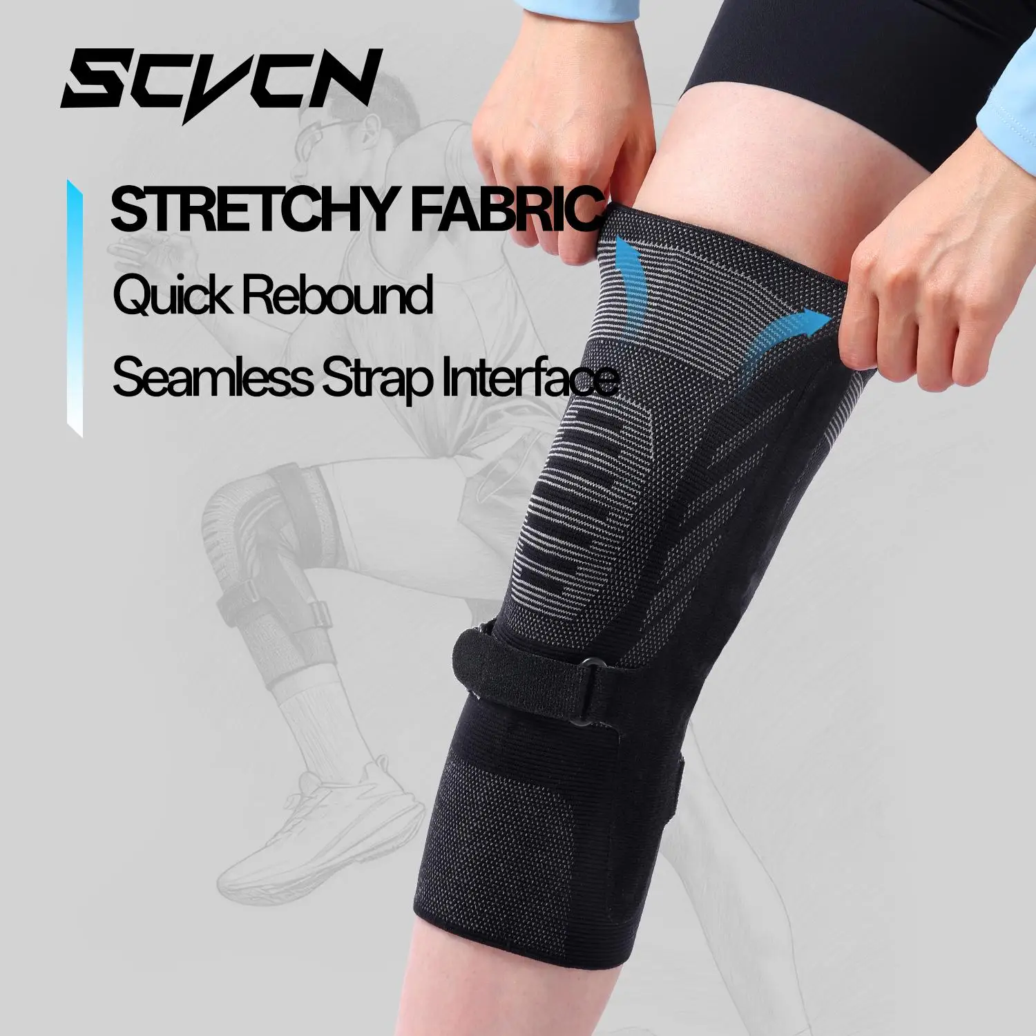 SCVCN Knee Brace Knee Pad Cycling Support Joint Pain Patella Protector Sports Guard Ligament Running Fitness Protection Tools